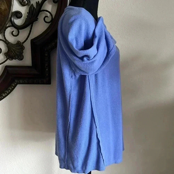 Wildfox Ocean Blue Plush Haley Waffle Knit V-Neck Top Large - Picture 5 of 16